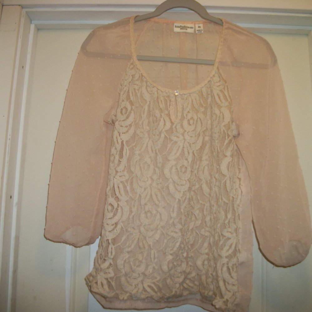 SOFT GIRL  ROMANCE SHEER LACEY DOTS BEIGE BLOISE PS